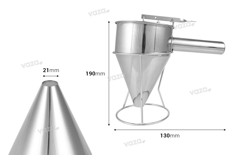 Ανοξείδωτο εργαλείο - χωνί 1200 ml (απόληξη 21 mm) για γέμισμα κεριών και σαπουνιών
