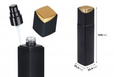 Sticlă de lux de 100 ml de culoare neagră mat cu pompă de cremă și capac special