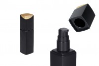 Flacone in vetro di lusso da 40 ml in colore nero opaco con pompa per crema e tappo speciale