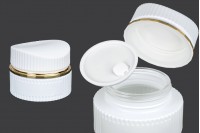 30-ml-Luxusglas in mattweißer Farbe für Cremes mit Deckel und Kunststoffverschluss