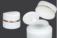 Luxury glass jar 30 ml in white matte color for cream with cap and plastic gasket