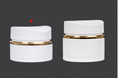 Luxury glass jar 30 ml in white matte color for cream with cap and plastic gasket