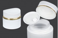 Luxury glass jar 50 ml in white matte color for cream with lid and plastic seal