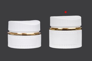 Pot en verre de luxe 50 ml de couleur blanc mat pour crème avec couvercle et joint en plastique-εικόνα_σύνθεση