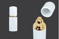 Luxury glass bottle 30 ml in white matte color with cap and gold cream pump