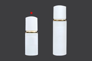 30-ml-Luxusglasflasche in mattweißer Farbe mit Verschluss und goldener Cremepumpe-5
