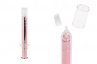Tube - acrylic syringe 10 ml airless for cosmetic use in bronze color with cap - 6 pcs