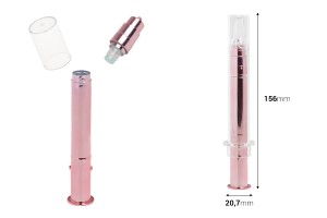 Tube - seringue acrylique 10 ml airless à usage cosmétique de couleur bronze avec bouchon - 6 pcs-εικόνα_διαστάσεις