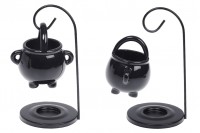 Ceramic burner with metal base for melts and oils