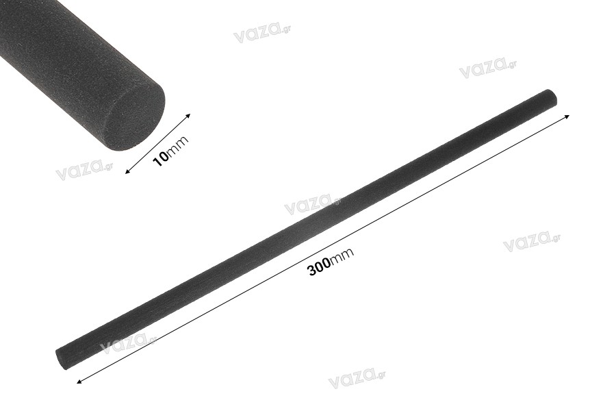 Fiber stick 10x300 mm (hard) για αρωματικά χώρου σε μαύρο χρώμα - 5 τμχ