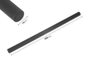 Bâton de fibre 15x300 mm (dur) pour parfums d'ambiance de couleur noire - 1 pc-εικόνα_διαστάσεις