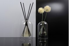 220 ml two-chamber blown glass container suitable for room fragrance
