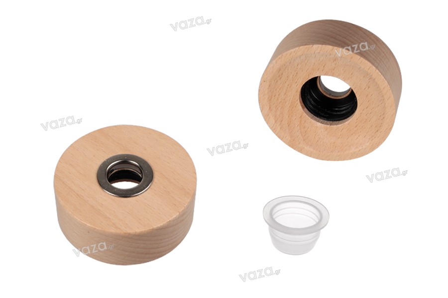 Round wooden cap for PP28 perfume bottle with cap and holder for sticks