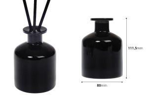 Flacon en verre de 250 ml de couleur noire adapté au parfum d'ambiance-2