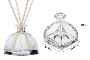 Shishe qelqi 300 ml transparente e përshtatshme për aromatizues ambienti-imazh_dimensione