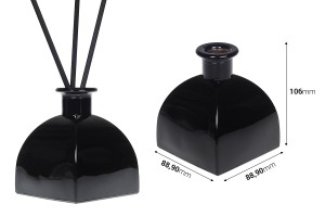Flacon en verre de 300 ml de couleur noire adapté au parfum d'ambiance-εικόνα_διαστάσεις