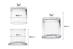 Fontaine décorative en verre 200 ml avec couvercle cloche-εικόνα_διαστάσεις