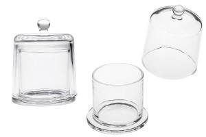 Dekorativer Glasbrunnen 300ml mit Glockendeckel-1