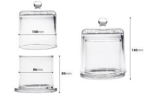 Dekorativer Glasbrunnen 300ml mit Glockendeckel-2