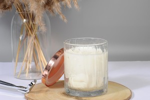 Pot en verre 350 ml transparent avec couvercle en métal et caoutchouc pour bougies-3
