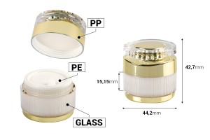 Luxury 10 ml acrylic jar for cream with acrylic cap and plastic gasket-εικόνα_διαστάσεις
