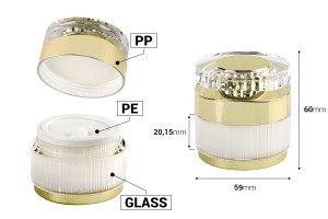 Luxury 30 ml acrylic jar for cream with acrylic cap and plastic gasket-εικόνα_διαστάσεις