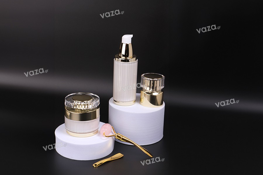 Luxury airless 50ml acrylic bottle with cream pump and acrylic cap