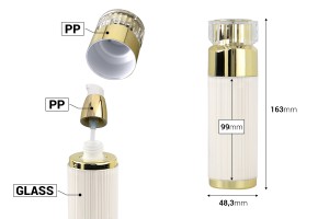 Luxuriöse 100-ml-Acrylflasche mit Cremepumpe und Acrylverschluss-εικόνα_διαστάσεις