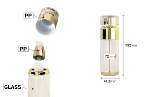 Luxury airless  30ml acrylic bottle with cream pump and acrylic cap-εικόνα_διαστάσεις