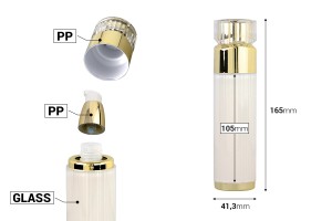 Luxury airless 50ml acrylic bottle with cream pump and acrylic cap-εικόνα_διαστάσεις