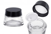 Transparentes Glasgefäß 100 ml für Creme mit Deckel und Kunststoffverschluss