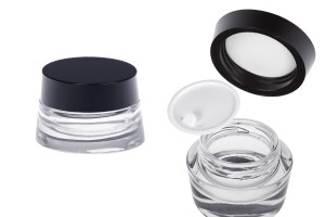 Pot en verre transparent 30 ml pour crème avec couvercle et joint en plastique-εικόνα_προϊοντική