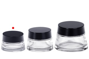 Pot en verre transparent 30 ml pour crème avec couvercle et joint en plastique-εικόνα_σύνθεση