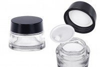 Transparentes Glasgefäß 50 ml für Creme mit Deckel und Kunststoffverschluss