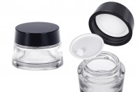 Pot en verre transparent 50 ml pour crème avec couvercle et joint en plastique