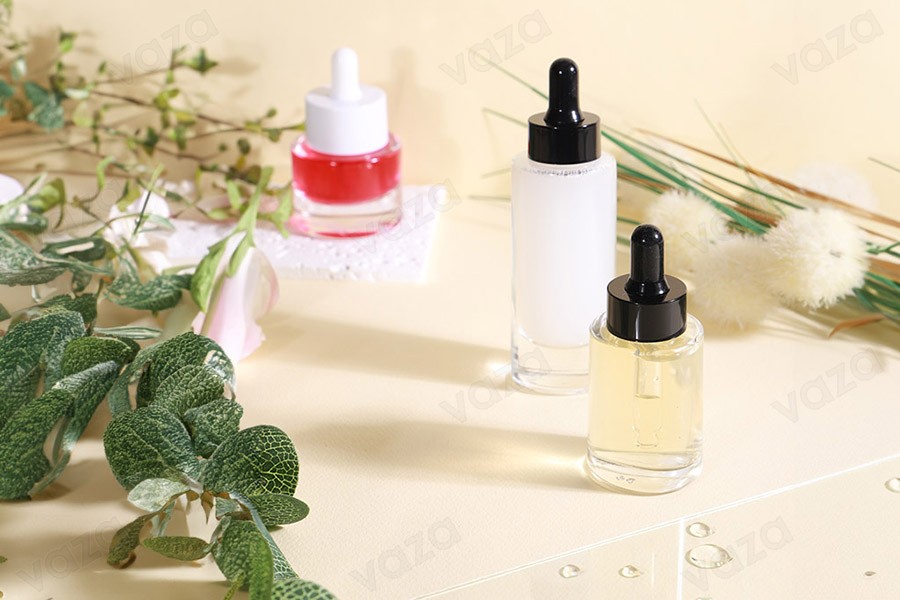 Γυάλινο μπουκαλάκι 38 ml διάφανο με μαύρο σταγονόμετρο για serum και αποστραγγιστήρα-εικόνα_σύνθεση