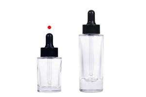 Flacone in vetro da 30 ml trasparente con contagocce nero per siero-εικόνα_σύνθεση