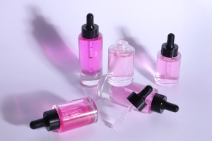 Flacon en verre 38 ml transparent avec compte-gouttes noir pour sérum-εικόνα_σύνθεση