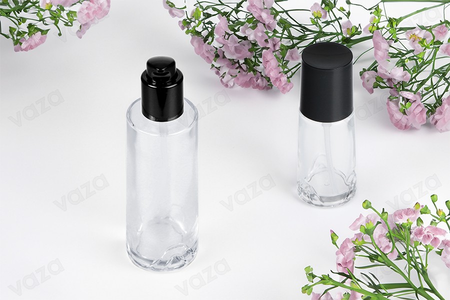 Γυάλινο μπουκάλι 100 ml διάφανο με μαύρη αντλία κρέμας και καπάκι Γυάλινο μπουκάλι 100 ml διάφανο με μαύρη αντλία κρέμας και καπάκι-εικόνα_σύνθεση