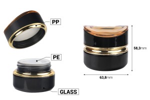 Luxuriöses 30ml-Glasgefäß in Schwarz für Creme mit Acryldeckel und Kunststoffdichtung-εικόνα_διαστάσεις