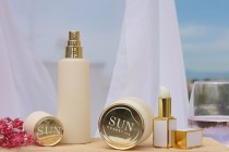 Vasetto di vetro di lusso da 30 ml in finitura beige opaco per crema, con coperchio e guarnizione in plastica Vasetto di vetro di lusso da 30 ml in finitura beige opaco per crema, con coperchio e guarnizione in plastica