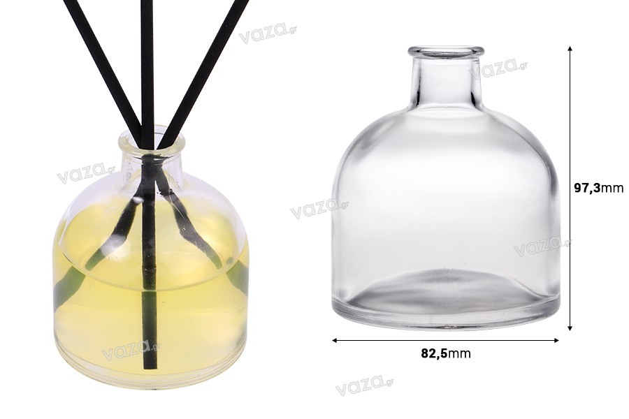 Flacone in vetro trasparente da 150 ml adatto per profumare ambienti