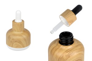 Flacon en verre de 15 ml avec revêtement en plastique et compte-gouttes en bois-εικόνα_προϊοντική