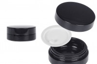 10-ml-Glascremetiegel in schwarzer Farbe mit Deckel und Kunststoffverschluss