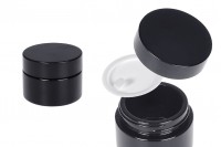 30-ml-Cremedose aus Glas in schwarzer Farbe mit Deckel und Kunststoffverschluss