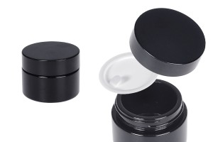 30ml-Cremebehälter aus Glas in schwarzer Farbe mit Deckel und Kunststoffverschluss-1