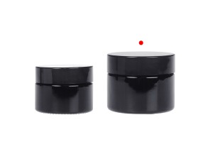 Pot de crème en verre de 50 ml de couleur noire avec couvercle et joint en plastique-εικόνα_σύνθεση