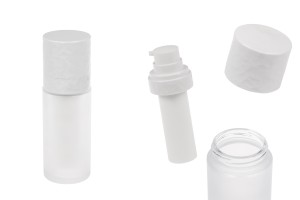 Flacon rechargeable de 30 ml avec pompe à crème et étui extérieur en verre sablé-εικόνα_προϊοντική