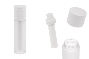 Flacon rechargeable de 50 ml avec pompe à crème et étui extérieur en verre sablé-εικόνα_προϊοντική