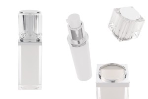 Luxuriöse, nachfüllbare 30-ml-Flasche mit Cremepumpe und externem Acrylgehäuse-1